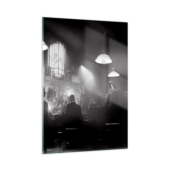 Obraz na szkle - W jazzowym klimacie - 50x70cm - Bar Retro Ludzie - Nowoczesny szklany obraz do salonu do sypialni ARTTOR ARTTOR
