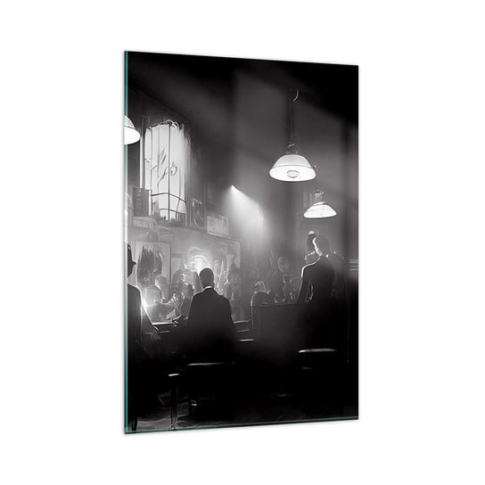 Obraz na szkle - W jazzowym klimacie - 80x120cm - Bar Retro Ludzie - Nowoczesny szklany obraz na ścianę do salonu do sypialni ARTTOR ARTTOR