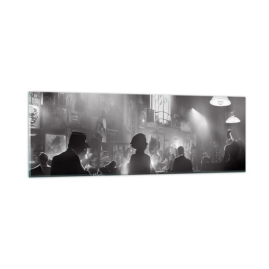 Obraz na szkle - W jazzowym klimacie - 90x30cm - Bar Retro Ludzie - Nowoczesny szklany obraz do salonu do sypialni ARTTOR ARTTOR