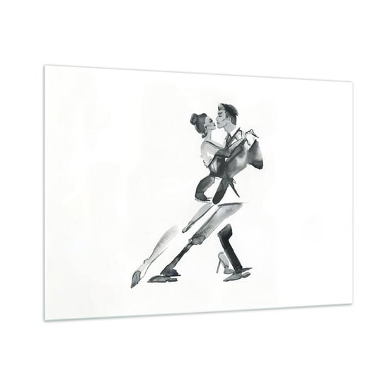 Obraz na szkle - W jednym rytmie - 100x70cm - Tango Taniec Tancerz - Nowoczesny foto szklany obraz do salonu do sypialni ARTTOR ARTTOR