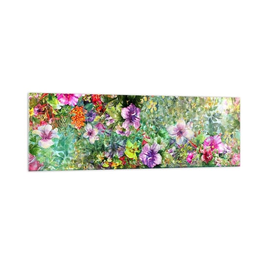 Obraz na szkle - W kwiaty na zatracenie - 160x50cm - Kwiaty Ogród Natura - Nowoczesny foto szklany obraz do salonu do sypialni ARTTOR ARTTOR