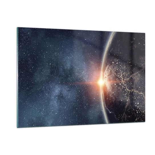 Obraz na szkle - W nowej perspektywie - 120x80cm - Kosmos Galaktyka Wszechświat - Nowoczesny szklany obraz na ścianę do salonu do sypialni ARTTOR ARTTOR