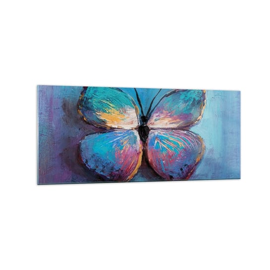 Obraz na szkle - W pełnej krasie - 120x50cm - Motyl Sztuka Malarstwo - Nowoczesny szklany obraz na ścianę do salonu do sypialni ARTTOR ARTTOR
