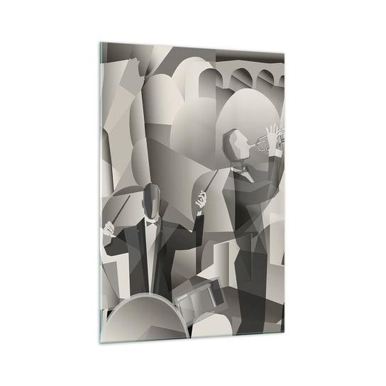 Obraz na szkle - W przestrzeni dźwięków - 70x100cm - Abstrakcja Zespół Muzyczny Jazz - Nowoczesny foto szklany obraz do salonu do sypialni ARTTOR ARTTOR