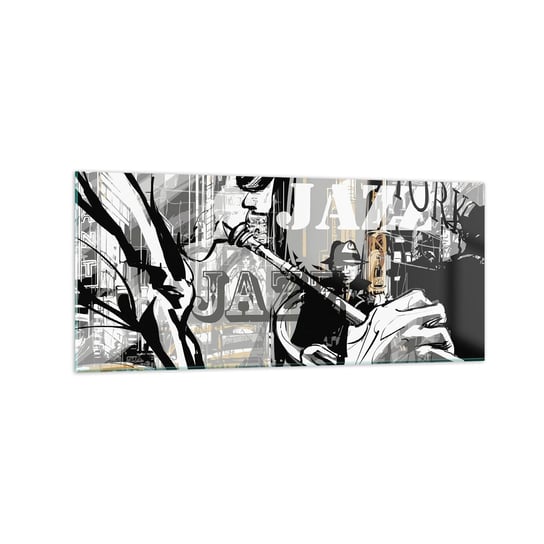 Obraz na szkle - W rytmie Nowego Jorku - 120x50cm - Nowy Jork Muzyka Jazz - Nowoczesny szklany obraz na ścianę do salonu do sypialni ARTTOR ARTTOR