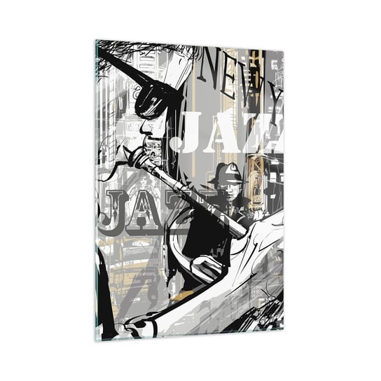 Obraz na szkle - W rytmie Nowego Jorku - 50x70cm - Nowy Jork Muzyka Jazz - Nowoczesny szklany obraz do salonu do sypialni ARTTOR ARTTOR