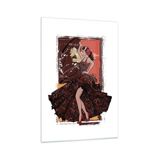 Obraz na szkle - W rytmie serca - 70x100cm - Tancerka Flamenco Taniec - Nowoczesny foto szklany obraz do salonu do sypialni ARTTOR ARTTOR