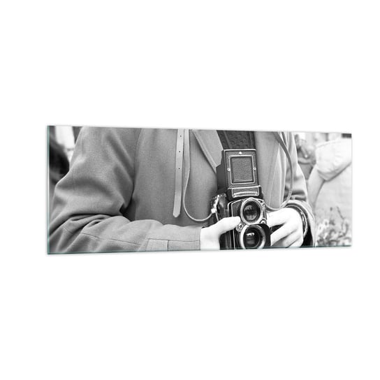 Obraz na szkle - W stylu retro - 140x50cm - Aparat Fotograficzny Vintage Kamera - Nowoczesny szklany obraz do salonu do sypialni ARTTOR ARTTOR