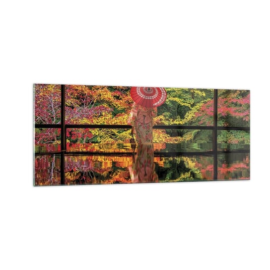 Obraz na szkle - W świątyni natury - 100x40cm - Ogród Japoński Natura Gejsza - Nowoczesny foto szklany obraz do salonu do sypialni ARTTOR ARTTOR