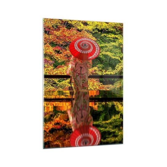 Obraz na szkle - W świątyni natury - 70x100cm - Ogród Japoński Natura Gejsza - Nowoczesny foto szklany obraz do salonu do sypialni ARTTOR ARTTOR