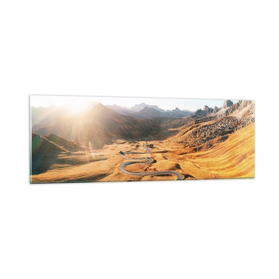 Obraz na szkle - W złotej dolinie - 90x30cm - Krajobraz Góry Włochy - Nowoczesny szklany obraz do salonu do sypialni ARTTOR ARTTOR