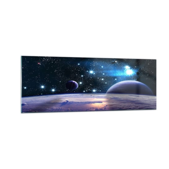 Obraz na szkle - Wciąż sami? - 140x50cm - Kosmos Planeta Ziemia Wszechświat - Nowoczesny szklany obraz do salonu do sypialni ARTTOR ARTTOR