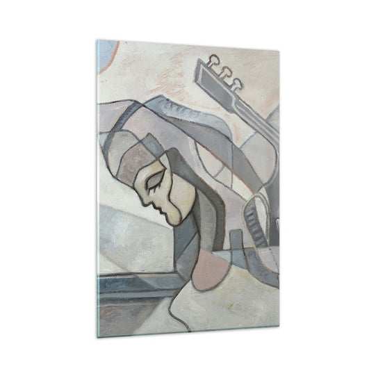 Obraz na szkle - We władzy muzyki - 80x120cm - Abstrakcja Kubizm Ludzie - Nowoczesny szklany obraz na ścianę do salonu do sypialni ARTTOR ARTTOR
