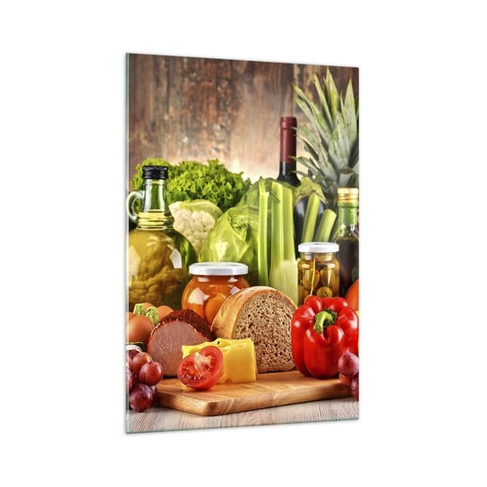 Obraz na szkle - Wędzone, pieczone, marynowane - 70x100cm - Gastronomia Warzywa Owoce - Nowoczesny foto szklany obraz do salonu do sypialni ARTTOR ARTTOR