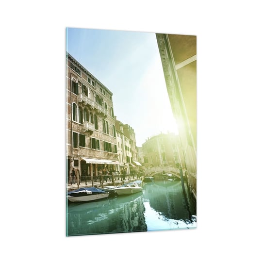 Obraz na szkle - Wenecja - Amore Mio - 50x70cm - Miasto Wenecja Gondole - Nowoczesny szklany obraz do salonu do sypialni ARTTOR ARTTOR