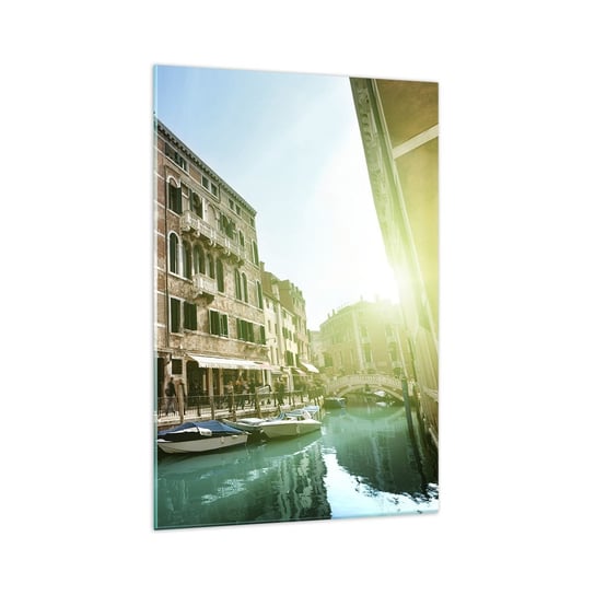Obraz na szkle - Wenecja - Amore Mio - 70x100cm - Miasto Wenecja Gondole - Nowoczesny foto szklany obraz do salonu do sypialni ARTTOR ARTTOR