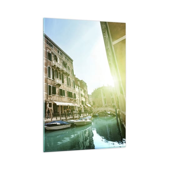 Obraz na szkle - Wenecja - Amore Mio - 80x120cm - Miasto Wenecja Gondole - Nowoczesny szklany obraz na ścianę do salonu do sypialni ARTTOR ARTTOR