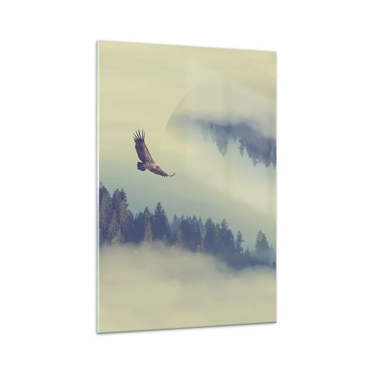 Obraz na szkle - Widziałam orła cień - 70x100cm - Orzeł Ptak Las - Nowoczesny foto szklany obraz do salonu do sypialni ARTTOR ARTTOR