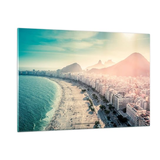 Obraz na szkle - Wieczne wakacje w Rio - 120x80cm - Wybrzeże Rio De Janeiro Plaża - Nowoczesny szklany obraz na ścianę do salonu do sypialni ARTTOR ARTTOR