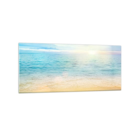 Obraz na szkle - Wielki błękit - 120x50cm - Morze Widok Plaża - Nowoczesny szklany obraz na ścianę do salonu do sypialni ARTTOR ARTTOR