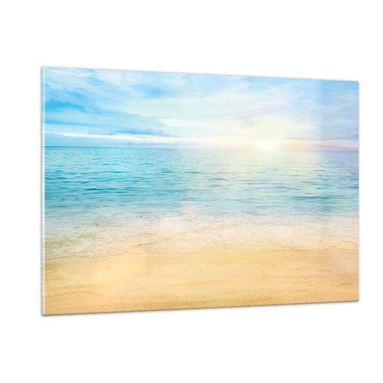 Obraz na szkle - Wielki błękit - 120x80cm - Morze Widok Plaża - Nowoczesny szklany obraz na ścianę do salonu do sypialni ARTTOR ARTTOR