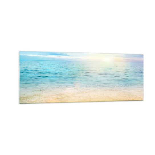 Obraz na szkle - Wielki błękit - 140x50cm - Morze Widok Plaża - Nowoczesny szklany obraz do salonu do sypialni ARTTOR ARTTOR