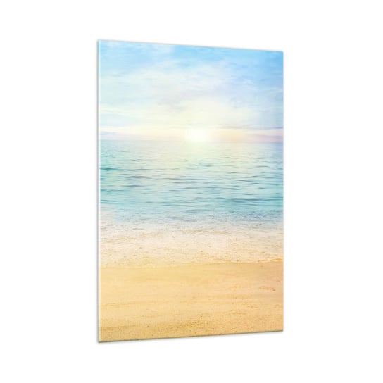 Obraz na szkle - Wielki błękit - 70x100cm - Morze Widok Plaża - Nowoczesny foto szklany obraz do salonu do sypialni ARTTOR ARTTOR