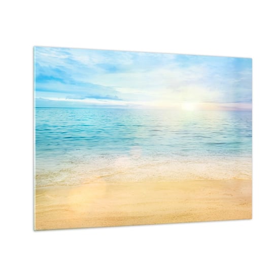 Obraz na szkle - Wielki błękit - 70x50cm - Morze Widok Plaża - Nowoczesny szklany obraz do salonu do sypialni ARTTOR ARTTOR