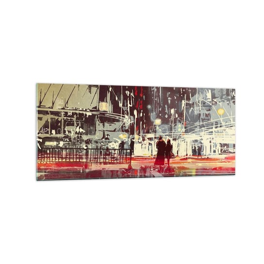 Obraz na szkle - Wielkomiejska przeprawa - 120x50cm - Miasto Architektura Nocne Życie - Nowoczesny szklany obraz na ścianę do salonu do sypialni ARTTOR ARTTOR