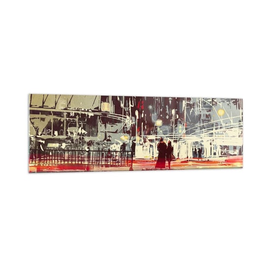 Obraz na szkle - Wielkomiejska przeprawa - 160x50cm - Miasto Architektura Nocne Życie - Nowoczesny foto szklany obraz do salonu do sypialni ARTTOR ARTTOR