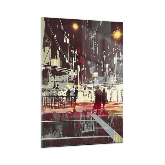 Obraz na szkle - Wielkomiejska przeprawa - 50x70cm - Miasto Architektura Nocne Życie - Nowoczesny szklany obraz do salonu do sypialni ARTTOR ARTTOR