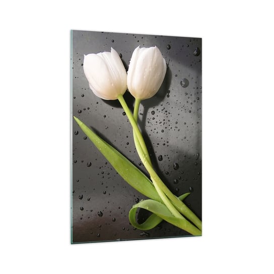 Obraz na szkle - Wiosenny splot - 70x100cm - Kwiaty Tulipany Bukiet Kwiatów - Nowoczesny foto szklany obraz do salonu do sypialni ARTTOR ARTTOR