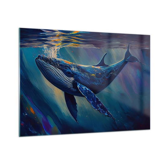 Obraz na szkle - Witaj w moim świecie - 100x70cm - Wieloryb Ocean Podwodny - Nowoczesny foto szklany obraz do salonu do sypialni ARTTOR ARTTOR