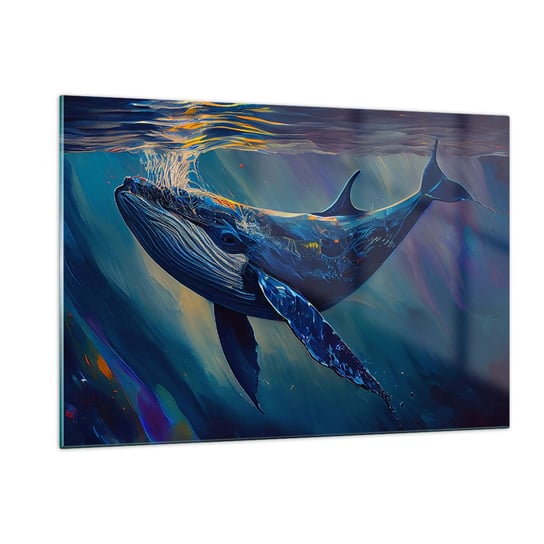 Obraz na szkle - Witaj w moim świecie - 120x80cm - Wieloryb Ocean Podwodny - Nowoczesny szklany obraz na ścianę do salonu do sypialni ARTTOR ARTTOR