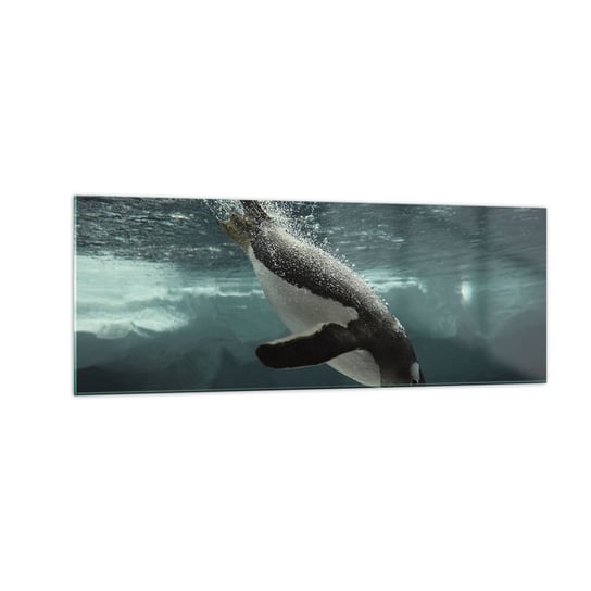 Obraz na szkle - Witaj w moim świecie - 140x50cm - Pingwin Zwierzęta Natura - Nowoczesny szklany obraz do salonu do sypialni ARTTOR ARTTOR
