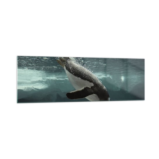 Obraz na szkle - Witaj w moim świecie - 160x50cm - Pingwin Zwierzęta Natura - Nowoczesny foto szklany obraz do salonu do sypialni ARTTOR ARTTOR