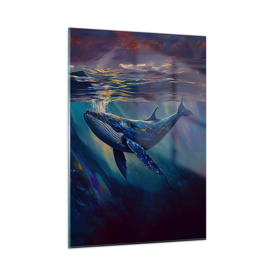 Obraz na szkle - Witaj w moim świecie - 50x70cm - Wieloryb Ocean Podwodny - Nowoczesny szklany obraz do salonu do sypialni ARTTOR ARTTOR
