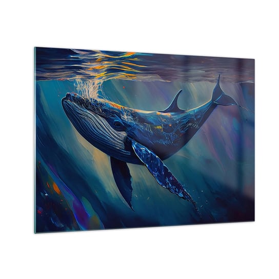 Obraz na szkle - Witaj w moim świecie - 70x50cm - Wieloryb Ocean Podwodny - Nowoczesny szklany obraz do salonu do sypialni ARTTOR ARTTOR