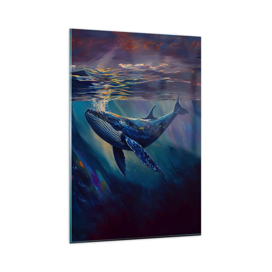 Obraz na szkle - Witaj w moim świecie - 80x120cm - Wieloryb Ocean Podwodny - Nowoczesny szklany obraz na ścianę do salonu do sypialni ARTTOR ARTTOR