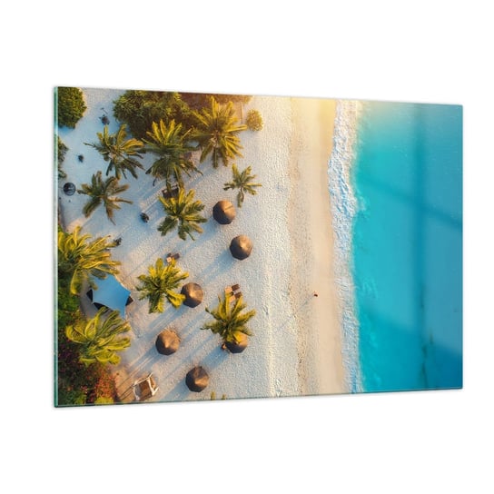 Obraz na szkle - Witaj w raju - 120x80cm - Plaża Palmy Egzotyka - Nowoczesny szklany obraz na ścianę do salonu do sypialni ARTTOR ARTTOR