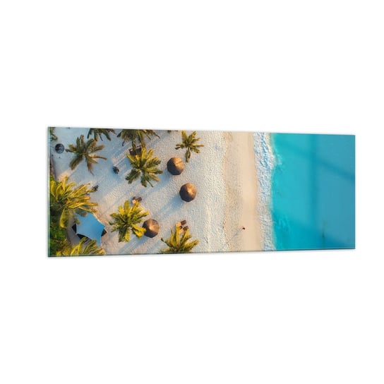 Obraz na szkle - Witaj w raju - 140x50cm - Plaża Palmy Egzotyka - Nowoczesny szklany obraz do salonu do sypialni ARTTOR ARTTOR