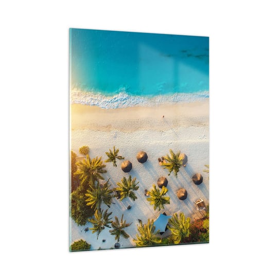 Obraz na szkle - Witaj w raju - 50x70cm - Plaża Palmy Egzotyka - Nowoczesny szklany obraz do salonu do sypialni ARTTOR ARTTOR
