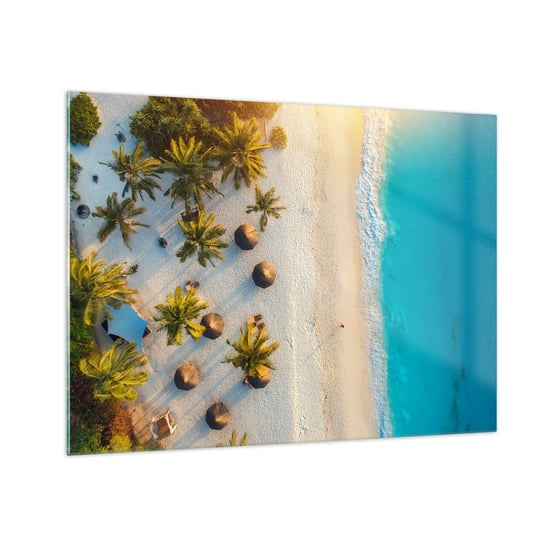 Obraz na szkle - Witaj w raju - 70x50cm - Plaża Palmy Egzotyka - Nowoczesny szklany obraz do salonu do sypialni ARTTOR ARTTOR