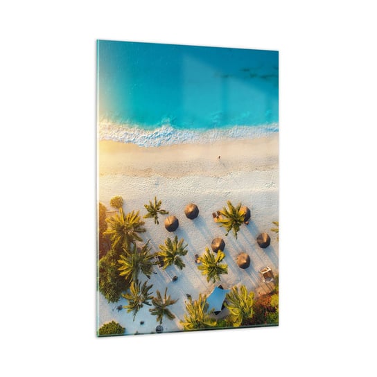Obraz na szkle - Witaj w raju - 80x120cm - Plaża Palmy Egzotyka - Nowoczesny szklany obraz na ścianę do salonu do sypialni ARTTOR ARTTOR