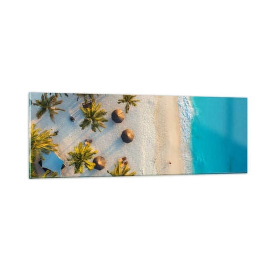 Obraz na szkle - Witaj w raju - 90x30cm - Plaża Palmy Egzotyka - Nowoczesny szklany obraz do salonu do sypialni ARTTOR ARTTOR