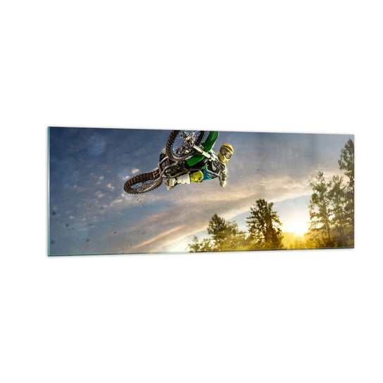 Obraz na szkle - Włącz emocje! - 140x50cm - Sport Motocykl Motocross - Nowoczesny szklany obraz do salonu do sypialni ARTTOR ARTTOR
