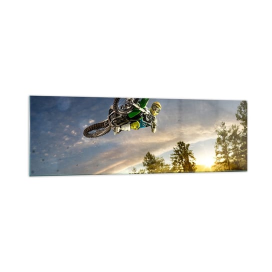 Obraz na szkle - Włącz emocje! - 160x50cm - Sport Motocykl Motocross - Nowoczesny foto szklany obraz do salonu do sypialni ARTTOR ARTTOR