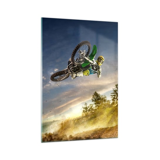 Obraz na szkle - Włącz emocje! - 70x100cm - Sport Motocykl Motocross - Nowoczesny foto szklany obraz do salonu do sypialni ARTTOR ARTTOR