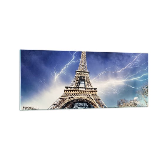 Obraz na szkle - Władczyni burz - 100x40cm - Miasto Paryż Wieża Eiffla - Nowoczesny foto szklany obraz do salonu do sypialni ARTTOR ARTTOR
