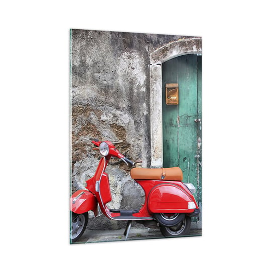 Obraz na szkle - Włoskie wakacje - 80x120cm - Motoryzacja Skuter Włochy - Nowoczesny szklany obraz na ścianę do salonu do sypialni ARTTOR ARTTOR